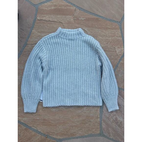 Ann Taylor Sweater Womens Small S Silver Metallic Long Sleeve Knit Holiday LS - Picture 1 of 2